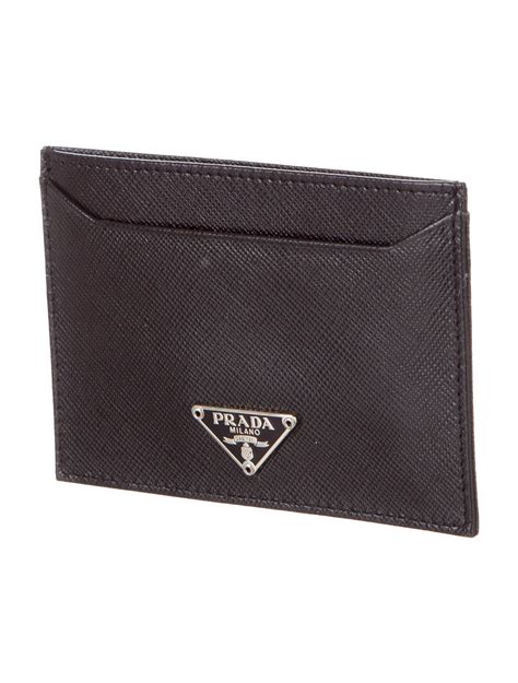 prada saffiano leather card case black|Prada saffiano card wallet.